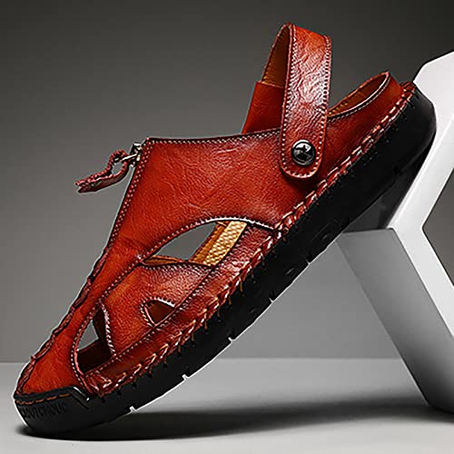 -Leather ls Breathable Sporty Handmade Large Men's Casual Shoes Versatile Daily Beach ls British Foreign Trade Men Shoes Winter Sporty Brown2