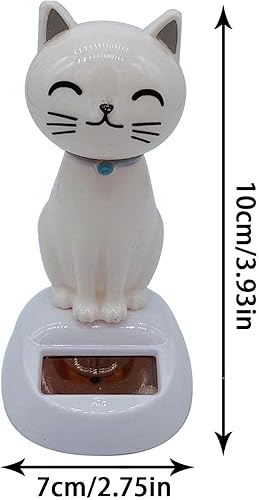 Miniatura 25 de Solar Cat Bobble Head - Juguete para gatos bailando con energía solar para tablero o escritorio gris