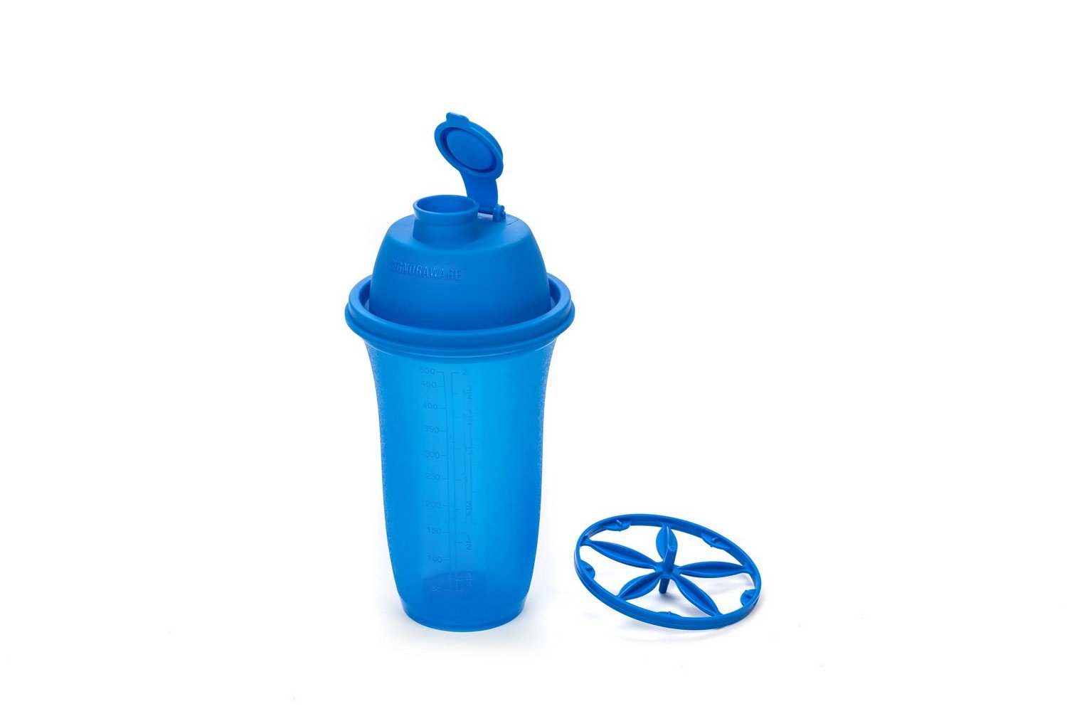 Signoraware Shake N Shake Plastic Container, 500 ml/60 mm, Blue (Set of 1)-image-3
