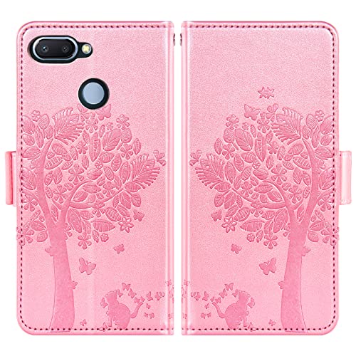 Asuwish Compatible With Xiaomi Redmi 6/6A Wallet Case And Tempered Glass Screen Protector Flip Purse Accessories Wrist Strap Credit Card Holder Cell Phone Cover For Redmi6 Redmi6A Women Men Rose Gold #TOP4