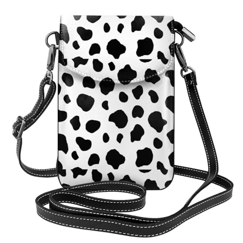 Pochette téléphone vache en cuir PU pour femme avec porte-cartes