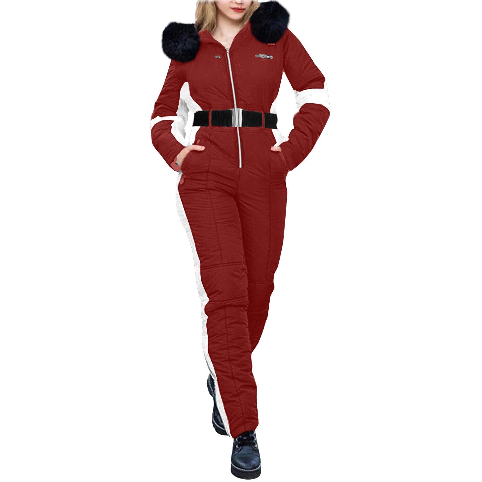 HEONSATI Tute Sci Bambino E Ragazzi Tuta Da Sci Di Un Pezzo Bambini Completo Da Neve Apertura Con Cerniera Per Bambino Salopette Da Snowboard Intera Outdoor Tuta Invernale Unisex Con Cappuccio
