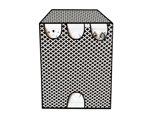 Image of GURU ISHMA Front Load Fully Automatic Washing Machine Cover for 6.5kg to 8kg | Waterproof & Dustproof Polyester Cover with Zip Closure | Suitable with Samsung, IFB, LG, Bosch & More (61 x 61 x 87 cm)