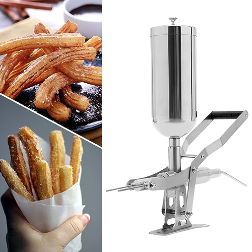 5L Manual Spanish Churro Filler Machine,Hand Donut Filling Machine Stainless Steel Pastry Filler Machine Commercial Spanish Churros Maker Machine for Home Kitchen Restaurant Dessert Cookie Shop