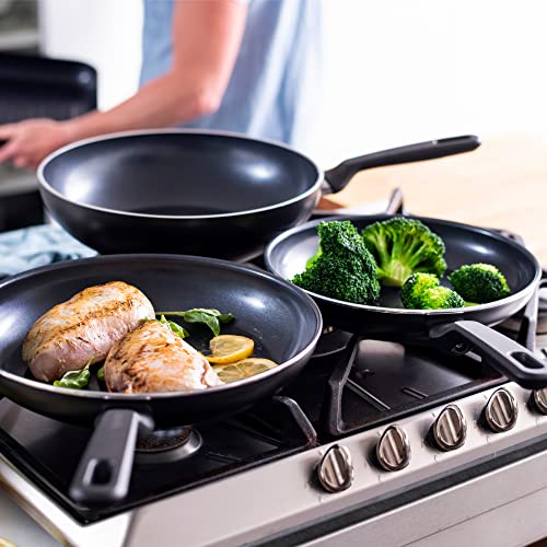GreenPan Memphis koekenpan (28 cm), gezonde keramische antiaanbaklaag, PFAS-vrij, geschikt voor inductie, vaatwasmachinebestendig, ovenbestendig, zwart