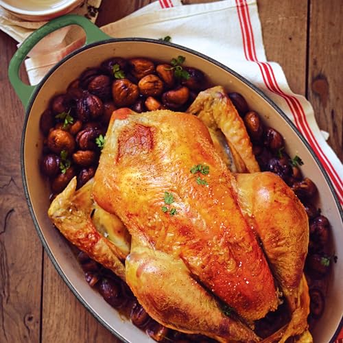 Image of Le Creuset Signature 8-quart Oval Dutch Oven with Copper Knob - Enameled Cast Iron (Artichaut)