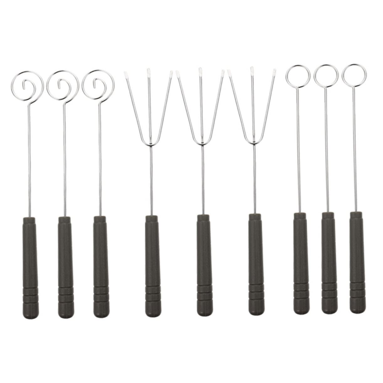 9pcs Chocolate Fork Cheese Dipping Tool Pickle Forks for The Jar Chocolate Dipping Tools Small Forks Fondue Tools Fondue Sticks Dipping Forks for Chocolate Fondue Kit Fondue Forks
