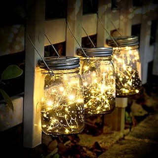 SUNNOW Solar Garden Lights - 3 Pack 30led Waterproof Solar Lanterns Lights Outdoor , Mason Jar Lights Solar Powered,Indoor/Outdoor Hang Light for Garden Wedding Christmas Decorative Lighting