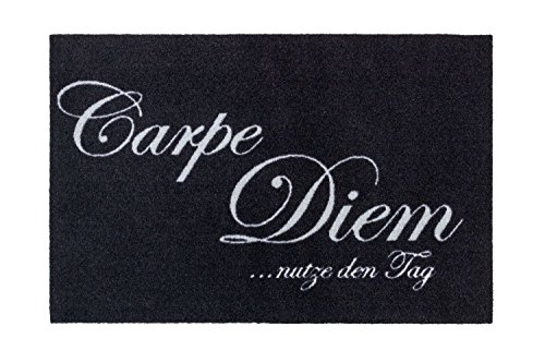 Astra Otto Golze Türmatte Carpe Diem - Sauberlauf Schwarz, 58x39 Cm, Rutschfest