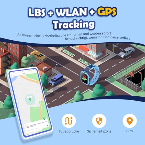 Blackview Smartwatch za djecu, može umetnuti SIM karticu, LBS+WLAN+GPS praćenje, sat s 4G funkcijama, SOS hitni poziv, telefonski poziv, video pozivi, glasovni chat, SMS, školski način rada, dječji sat za dječake i djevojčice