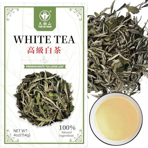 TIAN HU SHAN Premium White Tea Loose Leaf, Original Bai Mu Dan Tea 4oz