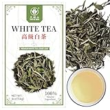 TIAN HU SHAN Premium White Tea Loose Leaf, Original Bai Mu Dan with a Light & Fresh Delicate Flavor, Low Caffeine, Hot & Cold Brew 4 Ounce (Pack of 1)