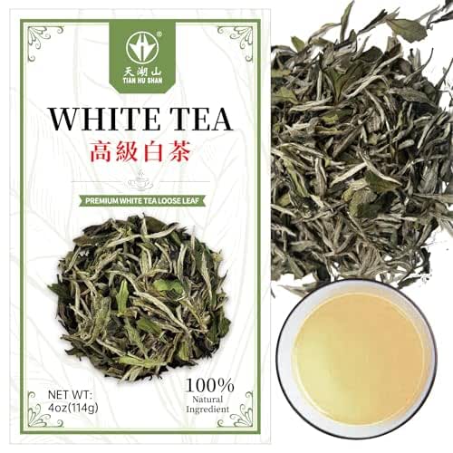 TIAN HU SHAN Premium White Tea Loose Leaf, Original Bai