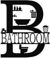 XORT Farmhouse Metal Bathroom Wall Art Sign - Funny Black 12x14 Inch Hanging Decor for Bathroom & Laundry Room