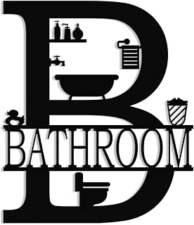 XORT Metal Bathroom Wall Decor, Farmhouse Metal Bathroom Wall Art, Funny...