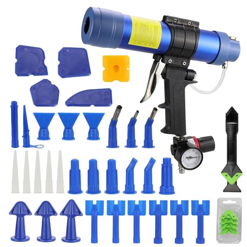 Air Sealant Gun 10 oz/310 ml,Pneumatic Caulking Gun,Silicon Sealant Nozzle Glass Rubber Grout Construction,Applicator Glass Gluing Tool