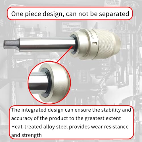 Lzcdelyxiao MT3 Keyless Drill Chuck, 1/8" - 5/8" (3-16mm), Titanium Coated Jaws, Integral Shank, APU16 Spanner Wrench, Heavy Duty Self-Tightening Drill Chuck by Lzcdelyxiao - Image 3