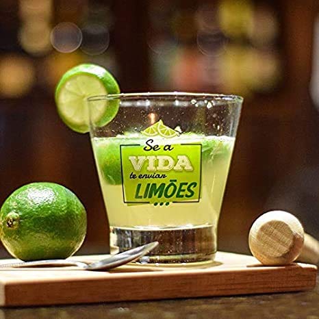 Copo Caipirinha Grande - Se a Vida Te Enviar Limão, Brasfoot, Personalizada