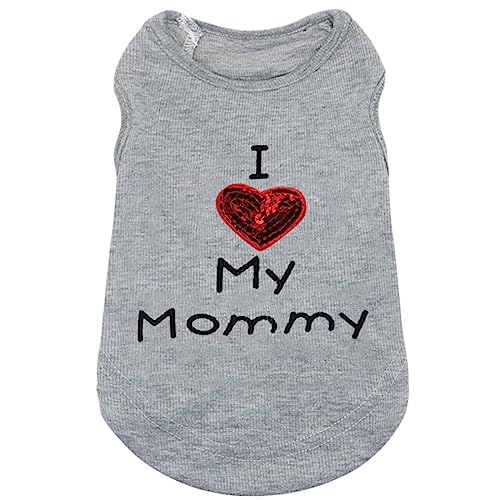 Small Dog Clothes XXS Puppy Dogs Shirt I Love My Mom Mommy Dad Daddy Dog T Shirts for Small Dogs - Image 3