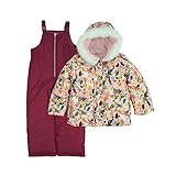 Carter's Baby Girls' Heavyweight 2-Piece Skisuit Snowsuit Set, Berry Pink Floral, 24MO