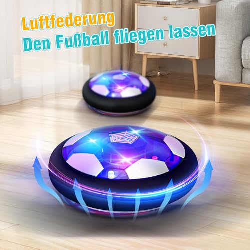 Hot Bee Fussball Geschenke Jungen, Air Power Fußball Indoor, Kinder Wiederaufladbar Hover Ball Kinderspielzeug, Geburtstag Weihnachten Geschenk ab 3 4 5 6 7 8-12 Jahre Junge Schwebe Spielzeug Mädchen