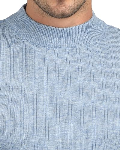 Image of Men Woolen Round Neck Solid Striped Design Pullover Heavy Rainbow Fabric Winter Wear Pure Wool Cardigan for Men Fully Warm Pullover Free Sizes