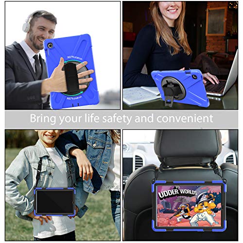 Gerutek Etui do Samsung Galaxy Tab S5e SM-T720/T725 10,5 cala 2019, wytrzymałe, odporne na wstrząsy, wytrzymałe etui z obrotowym stojakiem 360 i paskiem na rękę/pasek do noszenia, pokrowiec ochronny