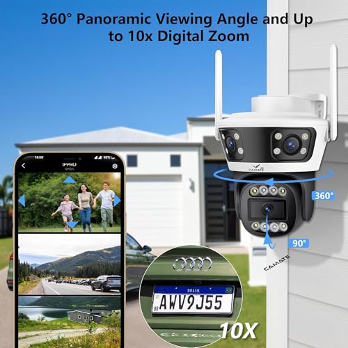 Image of Camate Phoenix Trio 2+2+2MP (4G SIM Based) Triple Lens PTZ Outdoor CCTV Camera | Color Night Vision, Smart Tracking, 2-Way Audio, Weatherproof, 256GB Support