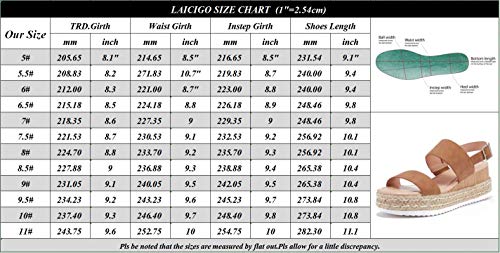 Laicigo Women's Platform Espadrilles Ankle Buckle Strap Open Toe Wedge Sandals #TOP7