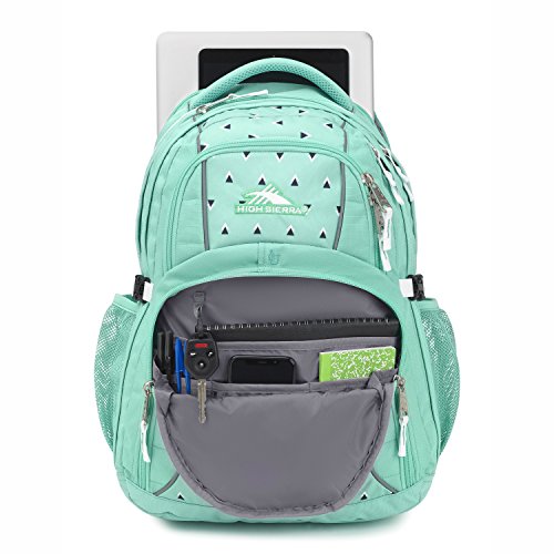 Image of High Sierra Swerve Laptop Backpack, Aquamarine /Tri Geo /White, 19 x 13 x 7.75-Inch