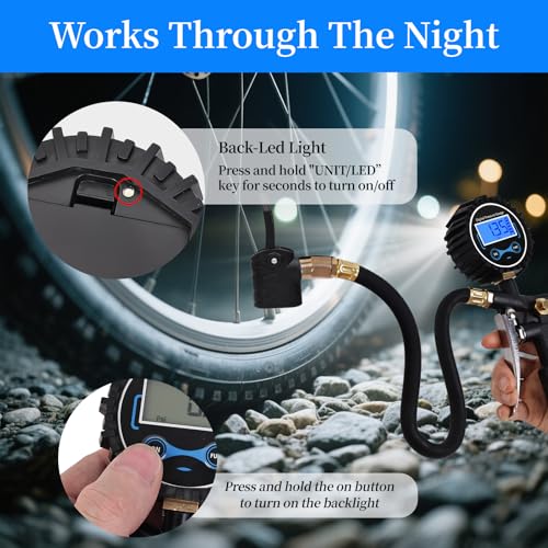 Digital Bike Tire Pressure Gauge, Presta Valve Adaptor, Schrader to Presta Valve Adapter for Air Compressor, Schrader Valve Adapter, Easiest Use Presta and Schrader Air Compressor Tool by AmazStove - Image 6