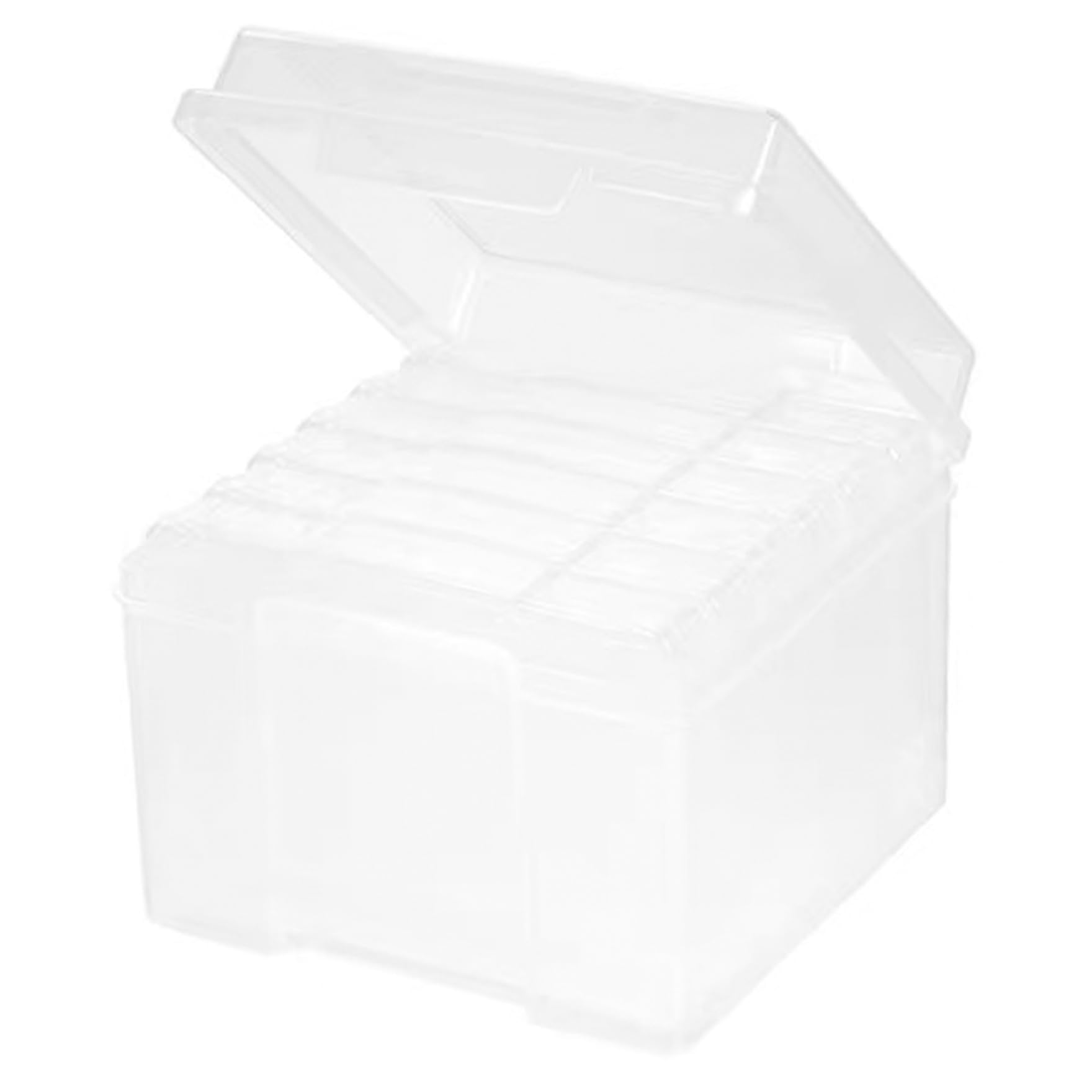 Boîte de rangement photo plastique transparent avec 6 pochettes intérieures de classement