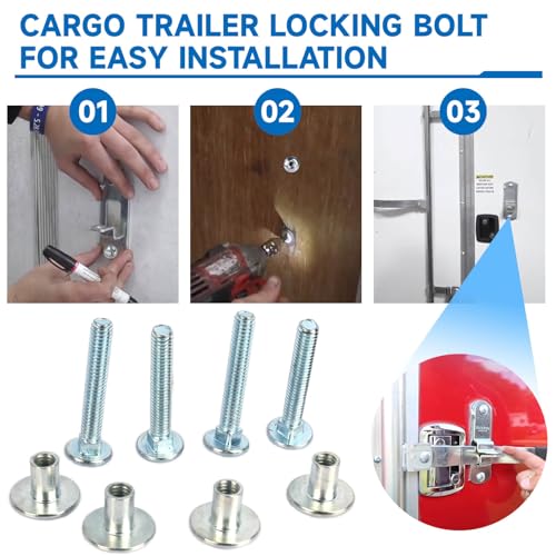 Image of Fuoequl Trailer Hasp Bolt Kit, Trailer Hasp Bolt Style | Cam Action Hasp, For Trailer
