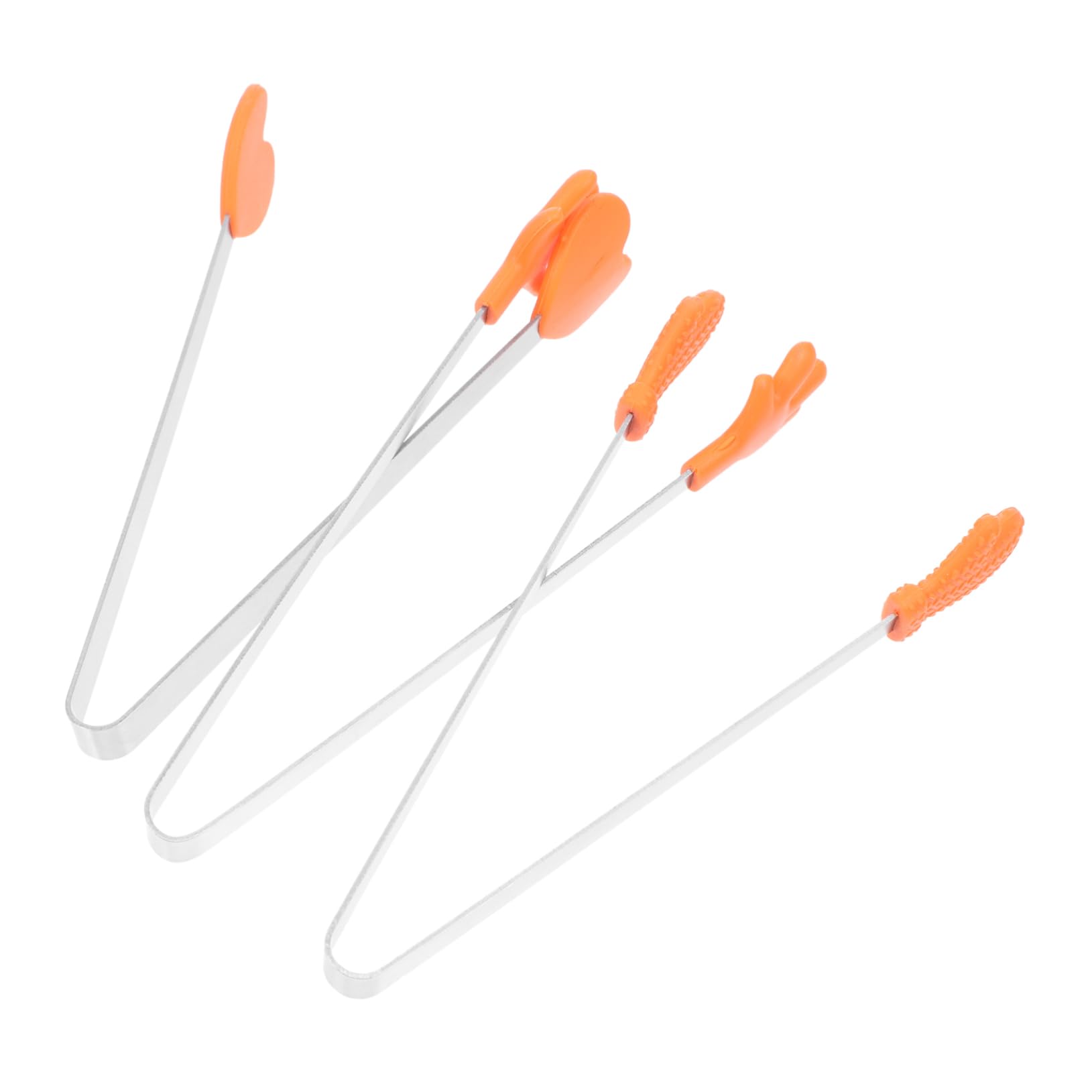 STOBAZA 3Pcs Mini Stainless Tongs Non Slip Food Clip for Serving Bread Ice Cheese Vegetables for Home Parties Gatherings