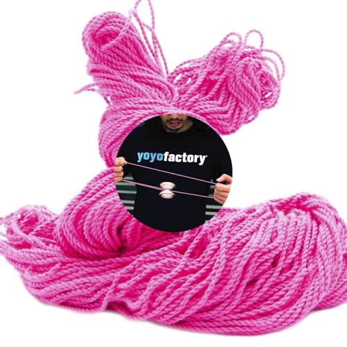 Corde yoyo di ricambio 100 Yo-Yo Corda di Ricambio di YoyoFactory - Rosa (100% Poliestere, 100 Pezzi, Si Adatta a Tutti i Tipi di Yo-Yo)