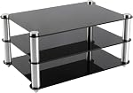 KGUSS Mini Composant audio Rack noir acrylique 2-Layer Supports en aluminium Rack petit bureau pour HiFi Amplificateur dac (Noir)