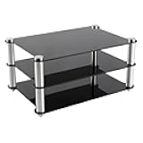 KGUSS Mini Audio Component Rack Black Acrylic 2-Layer Rack Aluminium Holders Small Desktop Rack for HiFi Audio Equipment dac Amplifier Amp (Black)
