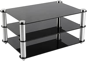 KGUSS Mini HiFi Rack, 2-Schicht Acryl Audio Regale Aluminium Halterungen Kleine Transparente Desktop HiFi Ständer Gestell für HiFi Audio Equipment dac Verstärker Vorverstärker