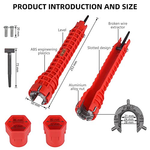 Newanovi (14-In-1) Faucet And Sink Wrench Faucet And Sink Installer, Multi-Functional Wrench Plumbing Tool For Toilet Bowl, Sink, Bathroom, Kitchen Plumbing And More #TOP4