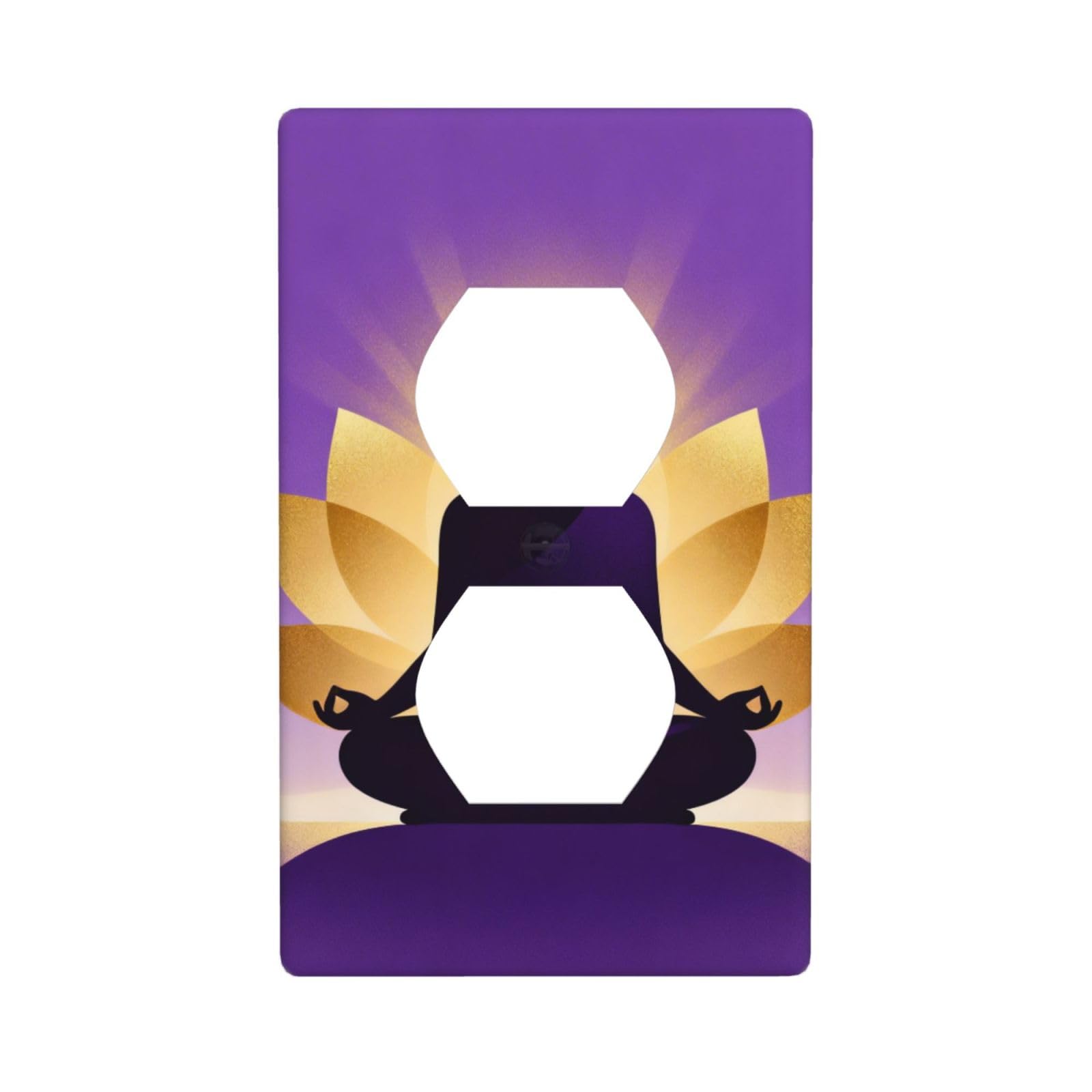 Yoga Lotus Pose Unbreakable Polycarbonate Switch Plate-1 Gang Screwless Wall Plate for Home Office