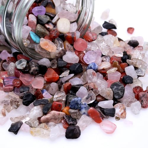 PWGHWG Trommelsteine 500g Große Kleine Edelsteine Mini Mischen 8-12mm Kleine Edelsteine Geeignet für Pflanzen Mini-Landschaften Dekorationen VasenfüLler...