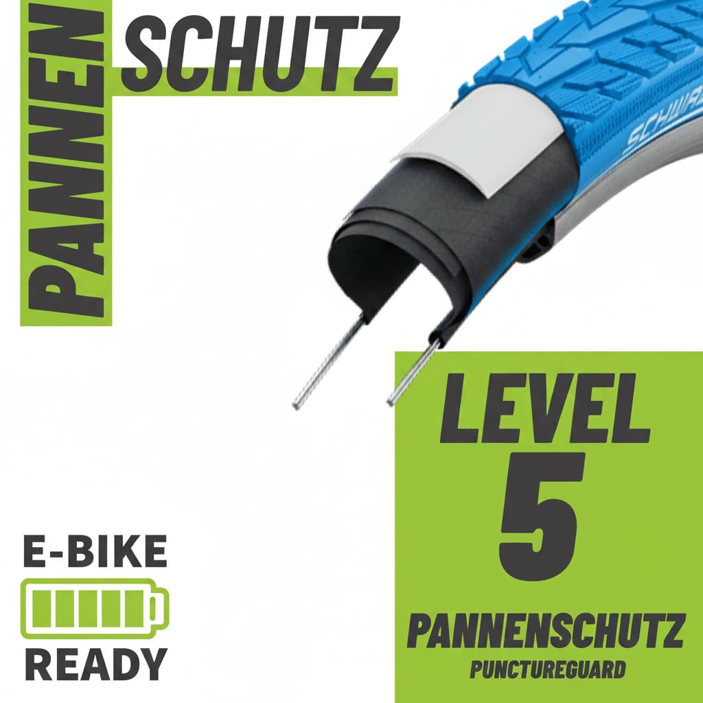 2er Set Schwalbe Fahrradreifen Delta Cruiser Plus HS 431 28 x1.40 Zoll (37-622) blau + Auswählbare Schläuche + 3X MSZweirad Reifenheber