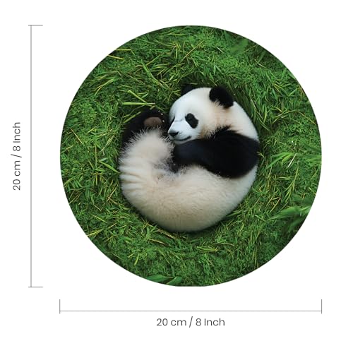 Image of Premium Non-Slip Mouse Pad for Office, Home & Gaming | Smooth Surface for Optical & Laser Mice | Durable Anti-Skid Rubber Base | Precision Tracking | Round Panda Design