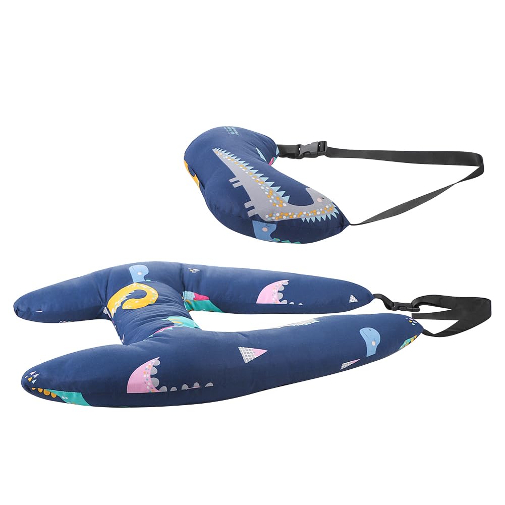 IBLUELOVER Oreiller de Voyage Enfant Siège Auto Coussin de Voiture pour Enfant Dormir Voyage Automobile Coussin Ultra-Doux Oreiller de Cou Support de Tête Protège Ceinture de Sécurité