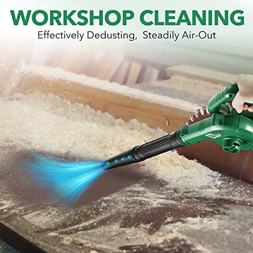 image for K I M O. 20V Cordless Leaf Blower Double Length Blow Tube 2-in-1 Blowe