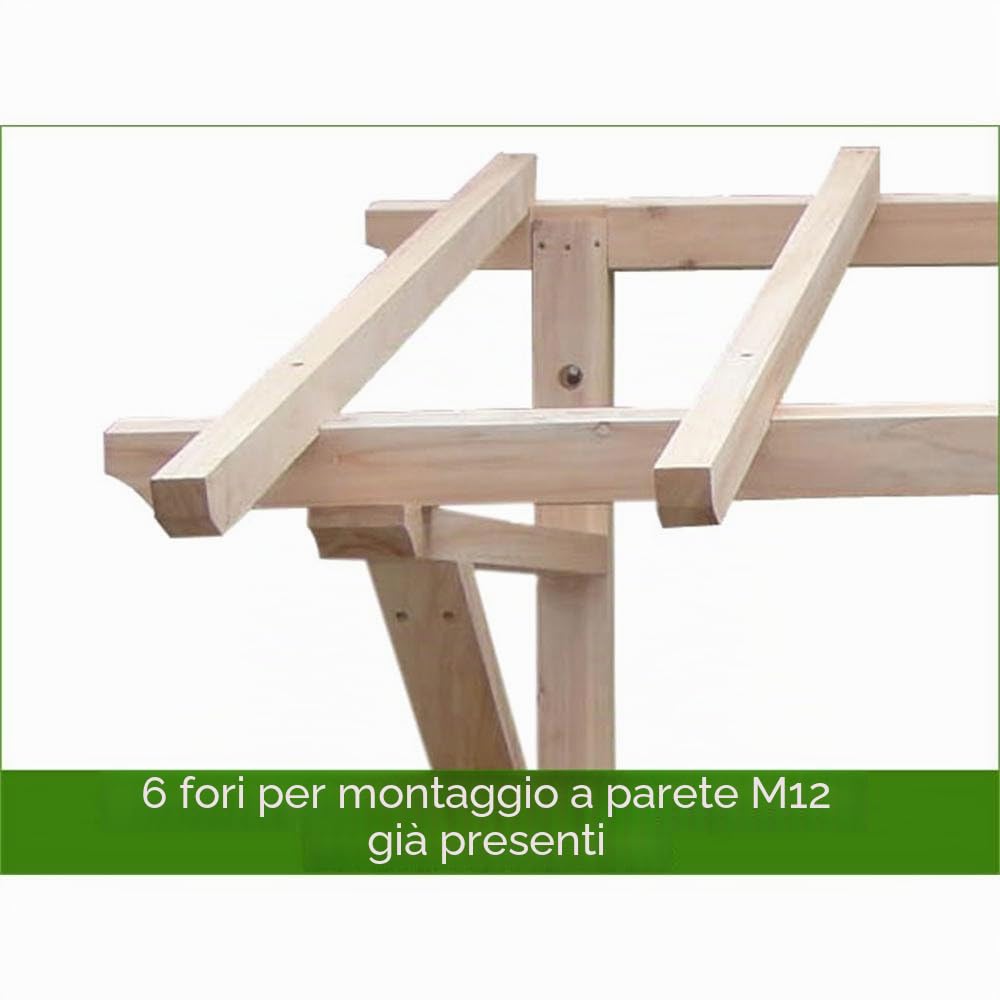 Melko Tettoia in Legno per Porta d'Ingresso, 205 cm