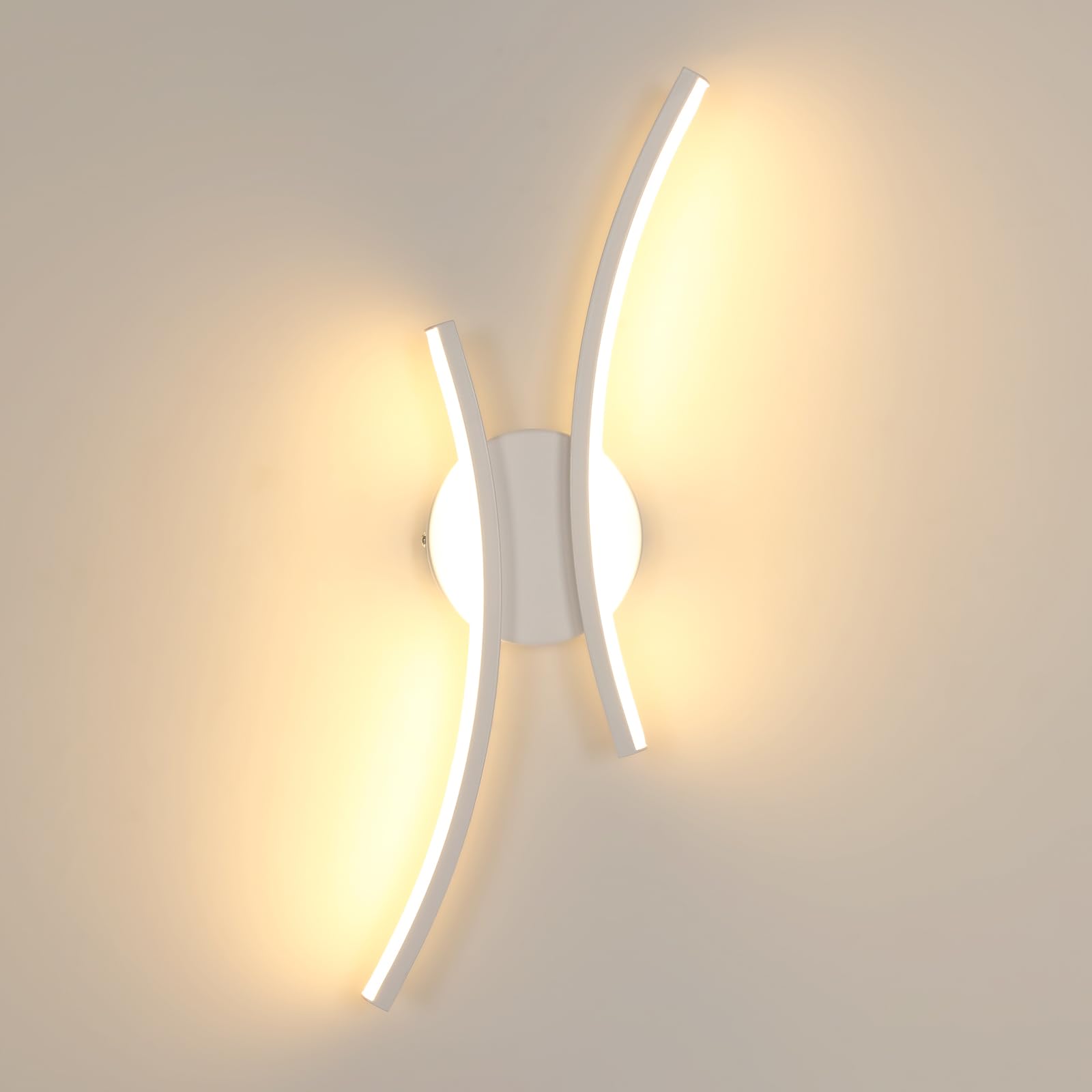 Mckalen LED Wall Light Indoor, 20W 2250LM Creative LED Wall Lamp Long 44.5CM, White Wall Sconce Lights Acrylic for Bedroom Living Room Hallway Stair Office, Warm White 3000K — image 1