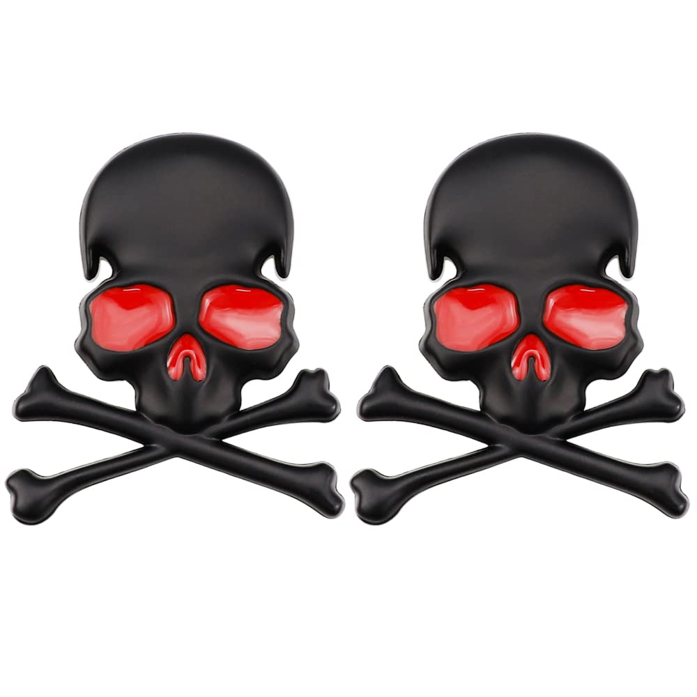 Adesivo per Auto in Metallo 3D, adesivi teschio in Metallo 3D adesivi 3d per auto Decalcomania per Auto adesivo distintivo dell'emblema adesivo teschio adesivo per auto moto (2 pezzi) (argento