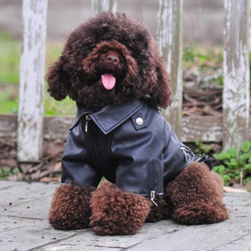 Abrigo para perros pequeños de piel sintética ELEOUTI con cremallera elegante 7