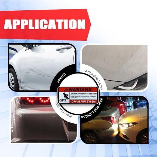 Image of 3PCS 1.6 x 3.2 Inch Warning GPS Alarm System Car Stickers, Automotive Decals, Self Adhesive Car Warning Stickers, Vinyl Car Window S tickers Car Exterior Accessories Universal for SUV Van